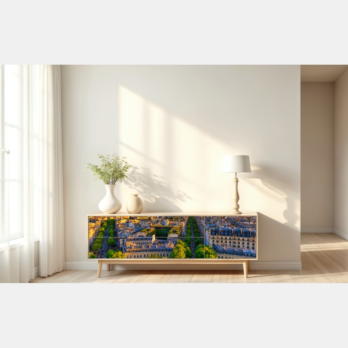 Naklejka repozycjonowalna zachód słońca nad Paryżem z Wieżą Eiffla – Wallissimo® Naklejka repozycjonowalna zachód słońca nad Paryżem z Wieżą Eiffla – Wallissimo®