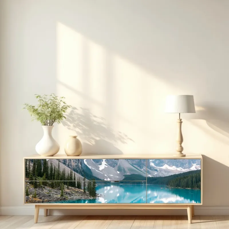 Naklejka repozycjonowalna niebieska geometryczna kompozycja 3d – Wallissimo®