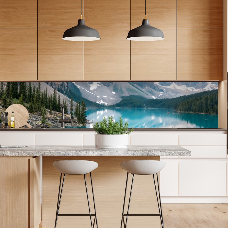 Naklejka repozycjonowalna turkusowe jezioro moraine w Banff – Wallissimo® Naklejka repozycjonowalna turkusowe jezioro moraine w Banff – Wallissimo®