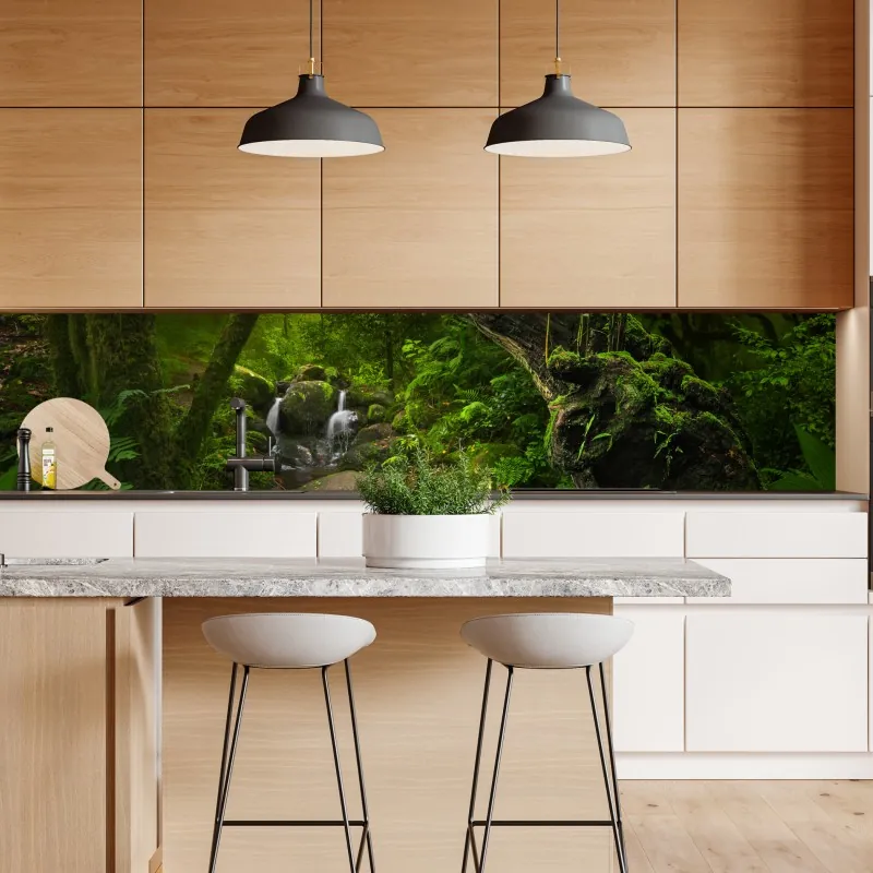 Naklejka repozycjonowalna tropikalne fioletowe liście na żółtym tle – Wallissimo®