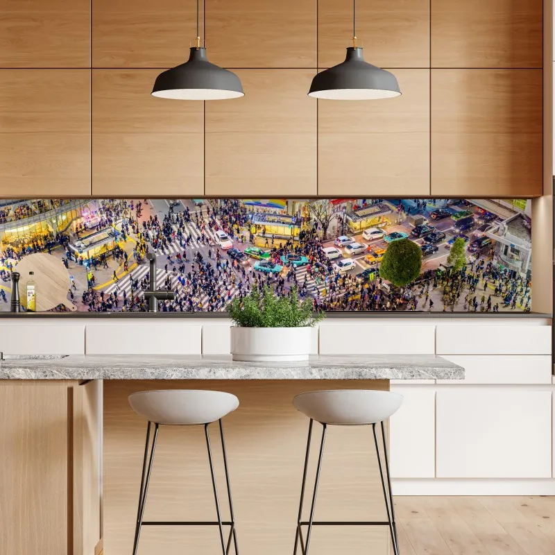 Naklejka repozycjonowalna Shibuya nocne skrzyżowanie – Wallissimo® Naklejka repozycjonowalna Shibuya nocne skrzyżowanie – Wallissimo®