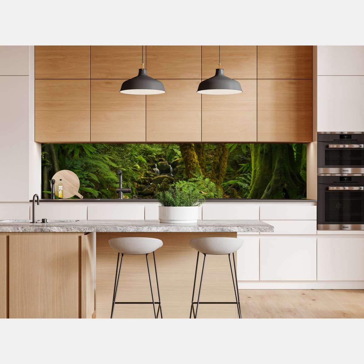 Naklejka repozycjonowalna porośnięty mchem leśny potok – Wallissimo® Naklejka repozycjonowalna porośnięty mchem leśny potok – Wallissimo®