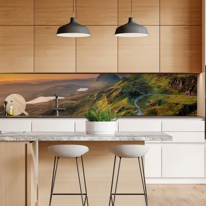 Naklejka repozycjonowalna złoty wzór falowy do dekoracji ściennej – Wallissimo®