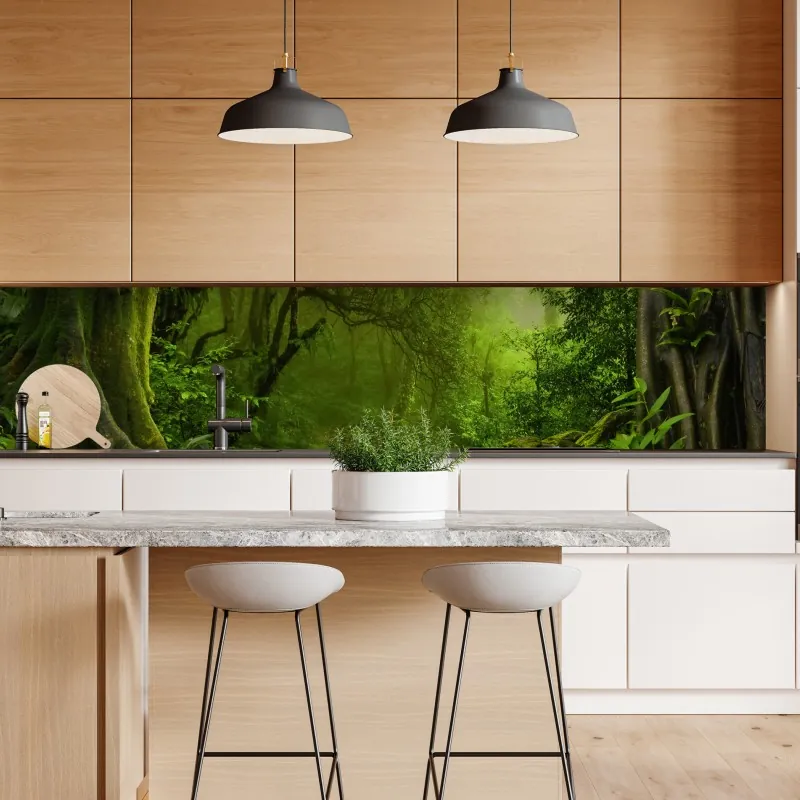 Naklejka repozycjonowalna słoneczna łąka o zachodzie słońca – Wallissimo®