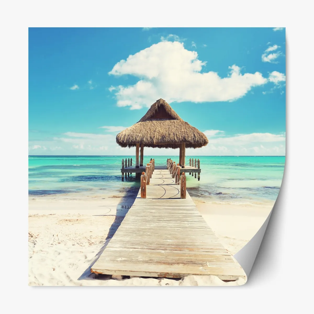 Naklejka repozycjonowalna tropikalny pomost w Punta Cana – Wallissimo® Naklejka repozycjonowalna tropikalny pomost w Punta Cana – Wallissimo®