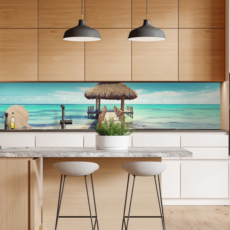 Naklejka repozycjonowalna tropikalny pomost w Punta Cana – Wallissimo® Naklejka repozycjonowalna tropikalny pomost w Punta Cana – Wallissimo®