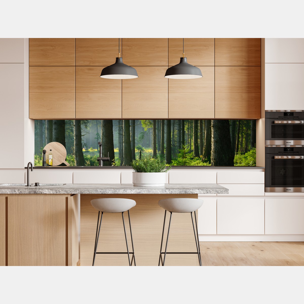 Naklejka repozycjonowalna słoneczna zielona polana w lesie – Wallissimo® Naklejka repozycjonowalna słoneczna zielona polana w lesie – Wallissimo®