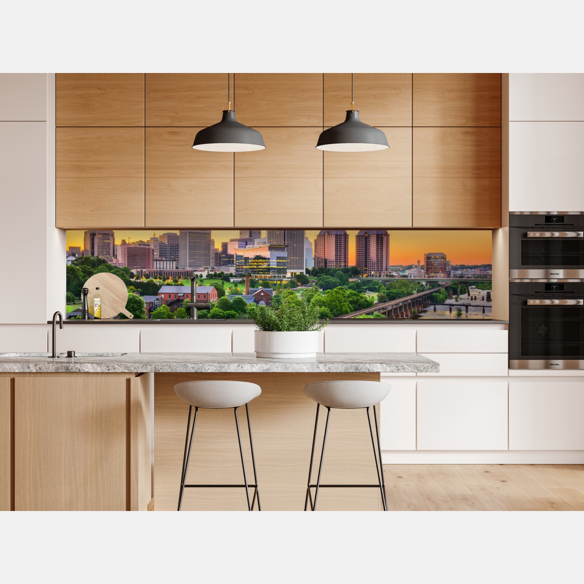 Naklejka repozycjonowalna panorama Richmond o zachodzie słońca – Wallissimo® Naklejka repozycjonowalna panorama Richmond o zachodzie słońca – Wallissimo®