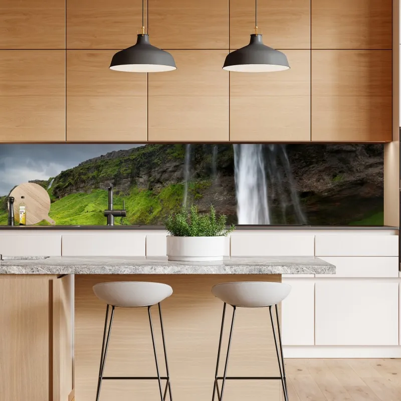 Naklejka repozycjonowalna efektowny wodospad przy Seljalandsfoss, Islandia – Wallissimo® Naklejka repozycjonowalna efektowny wodospad przy Seljalandsfoss, Islandia – Wallissimo®