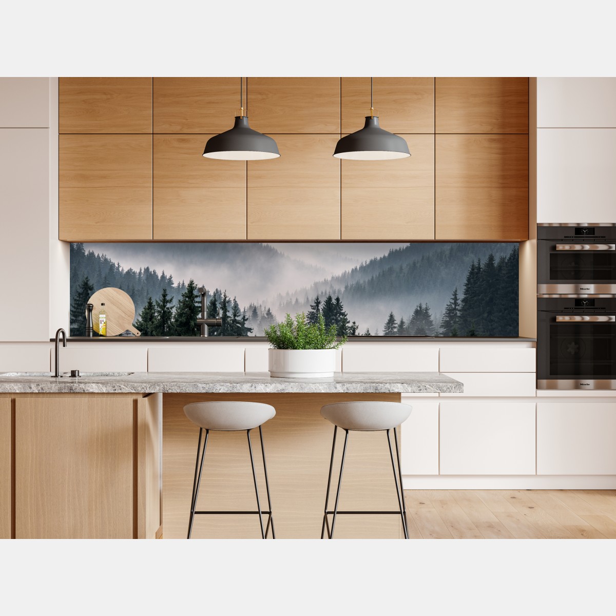 Naklejka repozycjonowalna mglisty górski las – Wallissimo® Naklejka repozycjonowalna mglisty górski las – Wallissimo®