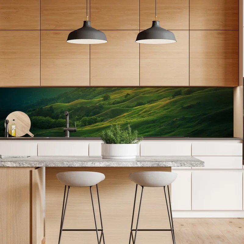 Naklejka repozycjonowalna falujące wzgórza Północnej Kalifornii o zachodzie słońca – Wallissimo® Naklejka repozycjonowalna falujące wzgórza Północnej Kalifornii o zachodzie słońca – Wallissimo®