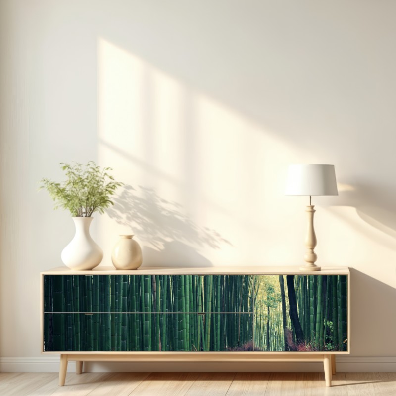 Naklejka repozycjonowalna spokojna alejka bambusowa w Arashiyama – Wallissimo® Naklejka repozycjonowalna spokojna alejka bambusowa w Arashiyama – Wallissimo®