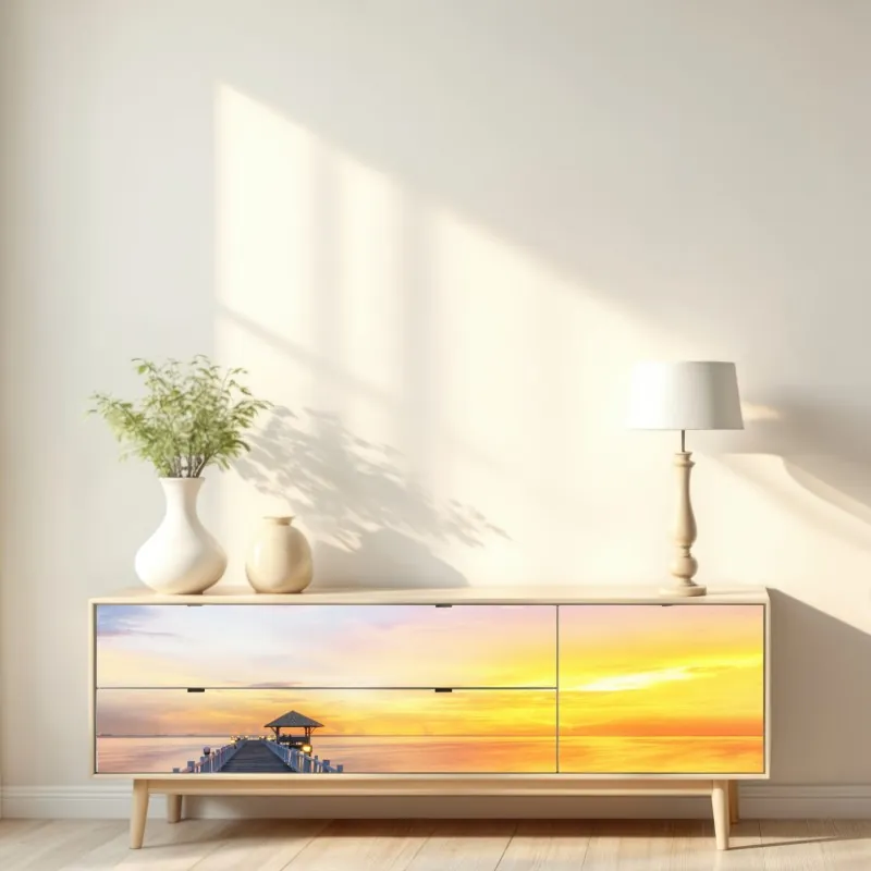 Naklejka repozycjonowalna złoty kwiatowy ornament na granatowym tle – Wallissimo®