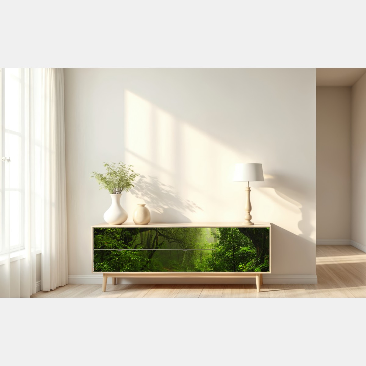 Naklejka repozycjonowalna zaczarowana mszysta ścieżka leśna – Wallissimo® Naklejka repozycjonowalna zaczarowana mszysta ścieżka leśna – Wallissimo®