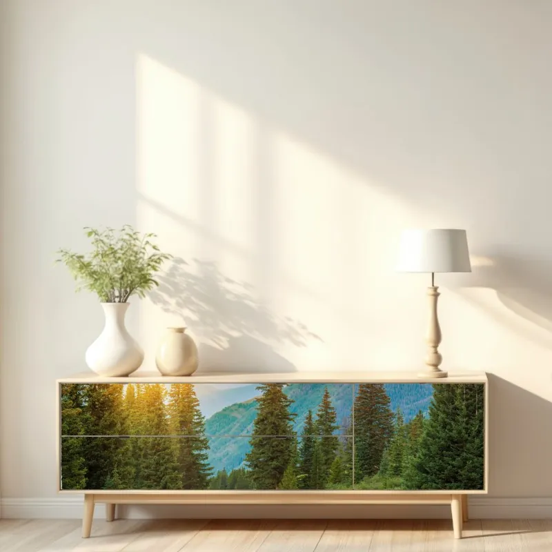 Naklejka repozycjonowalna Góra Fuji poranne odbicie nad jeziorem – Wallissimo®