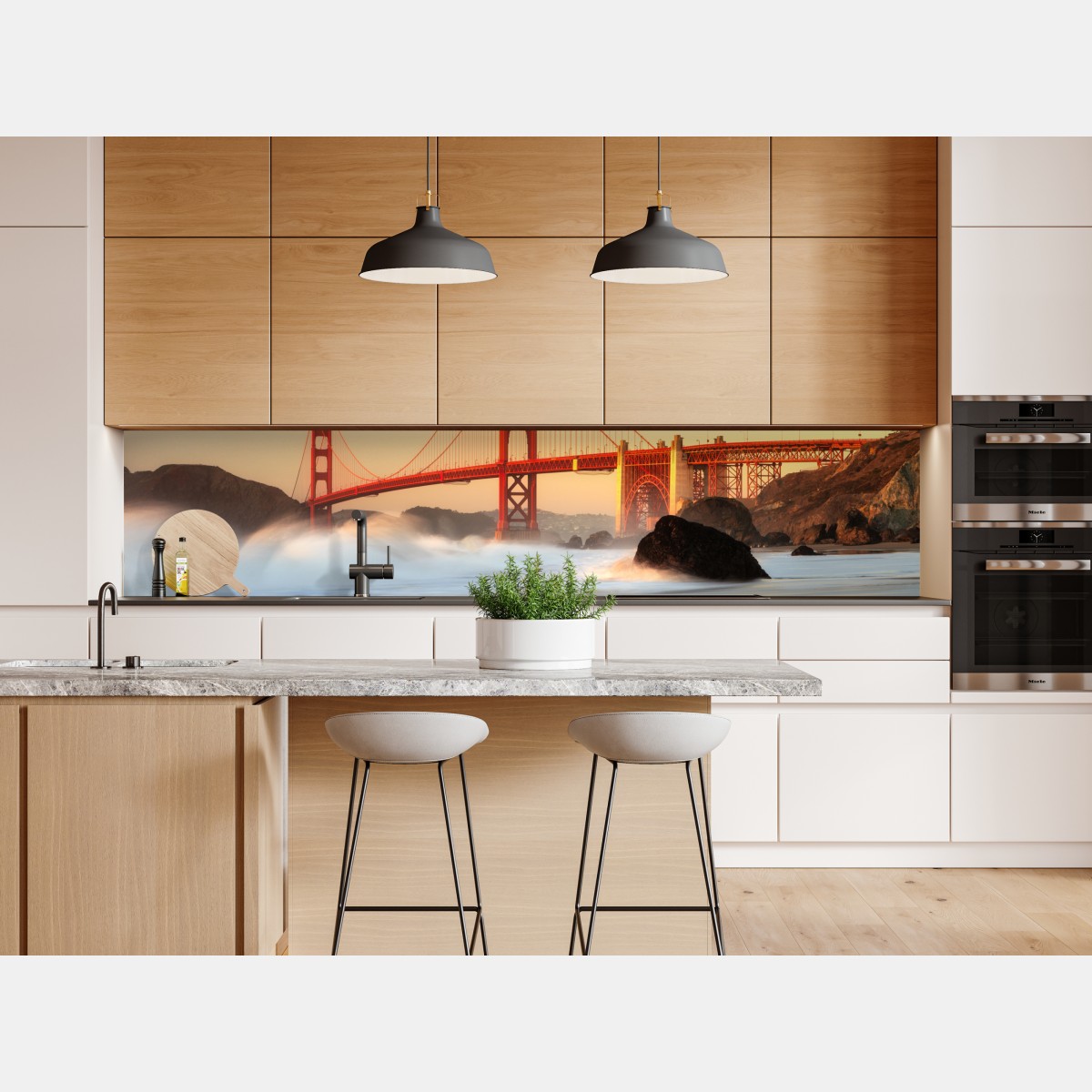 Naklejka repozycjonowalna most Golden Gate o zachodzie słońca – Wallissimo® Naklejka repozycjonowalna most Golden Gate o zachodzie słońca – Wallissimo®