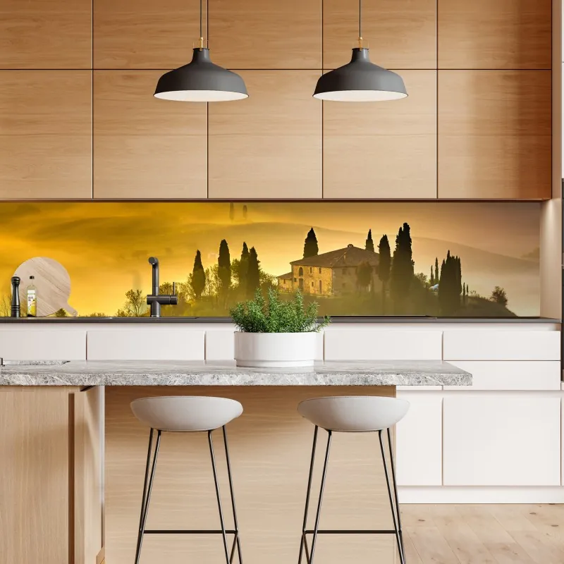 Naklejka repozycjonowalna unoszące się pęcherzyki oleju na głębokim gradiencie – Wallissimo®