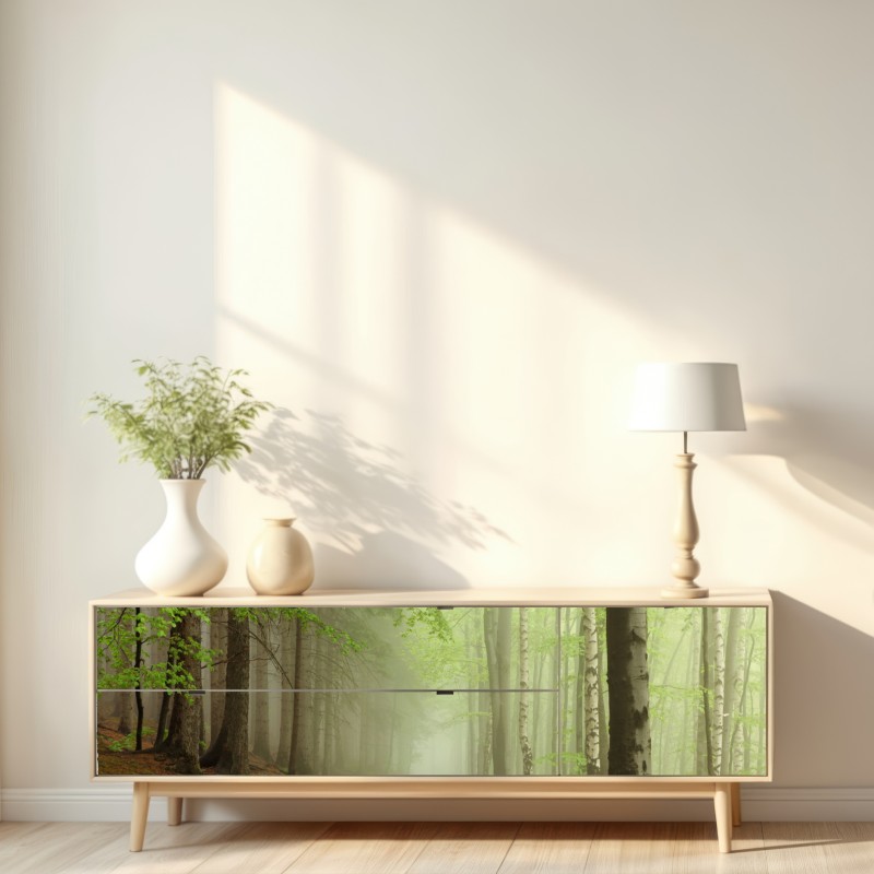 Naklejka repozycjonowalna mglisty leśny szlak – Wallissimo® Naklejka repozycjonowalna mglisty leśny szlak – Wallissimo®