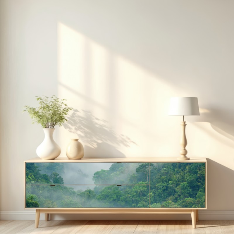 Naklejka repozycjonowalna poranna mgła nad Kaeng Krachan – Wallissimo® Naklejka repozycjonowalna poranna mgła nad Kaeng Krachan – Wallissimo®