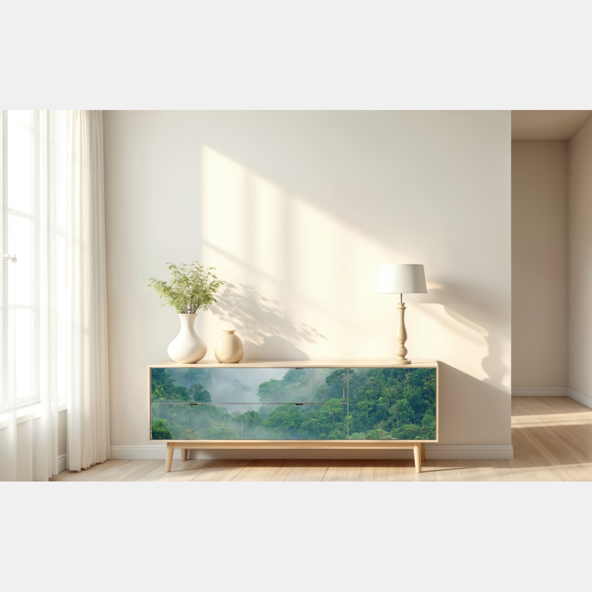 Naklejka repozycjonowalna poranna mgła nad Kaeng Krachan – Wallissimo® Naklejka repozycjonowalna poranna mgła nad Kaeng Krachan – Wallissimo®