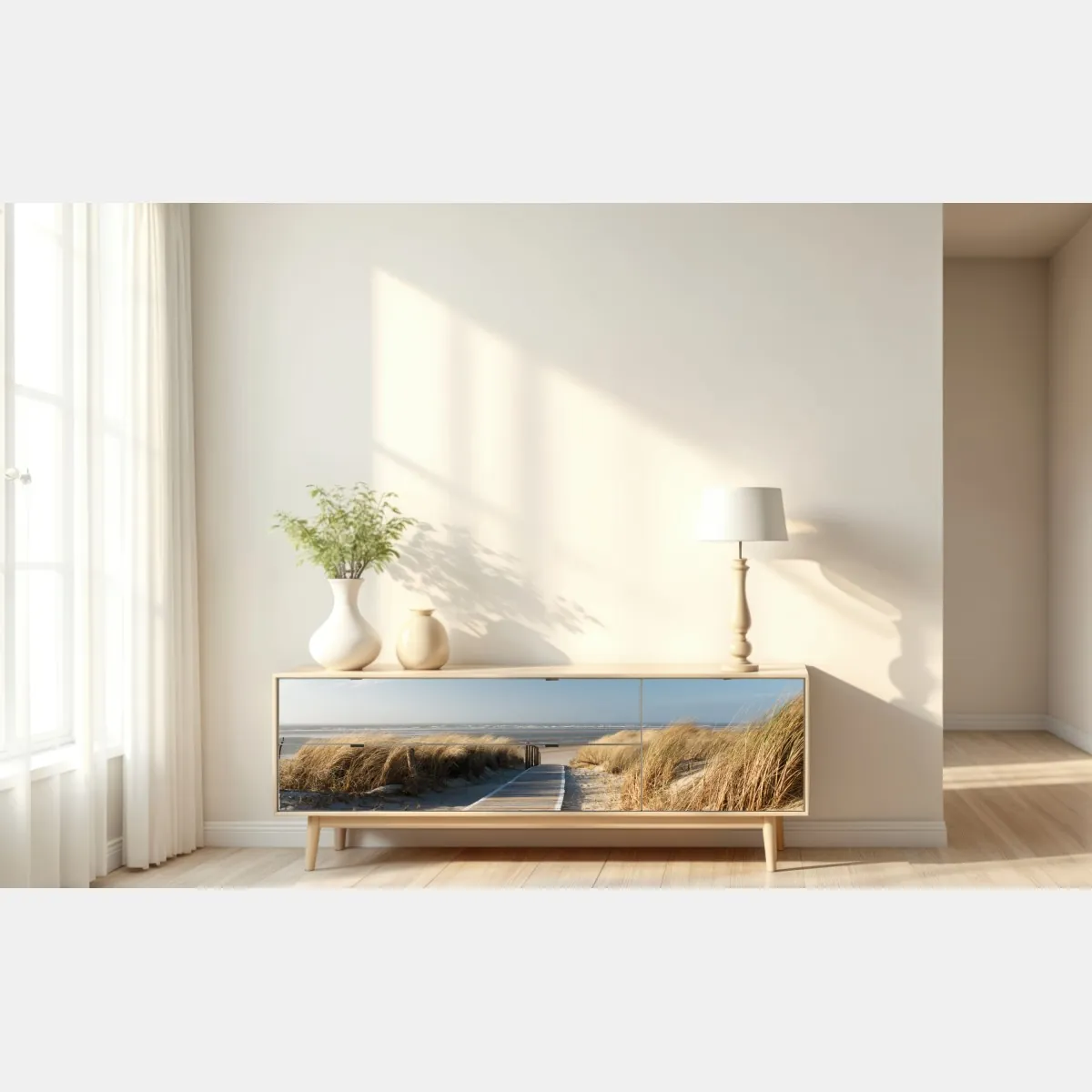 Naklejka repozycjonowalna drewniany pomost prowadzący do morza – Wallissimo® Naklejka repozycjonowalna drewniany pomost prowadzący do morza – Wallissimo®