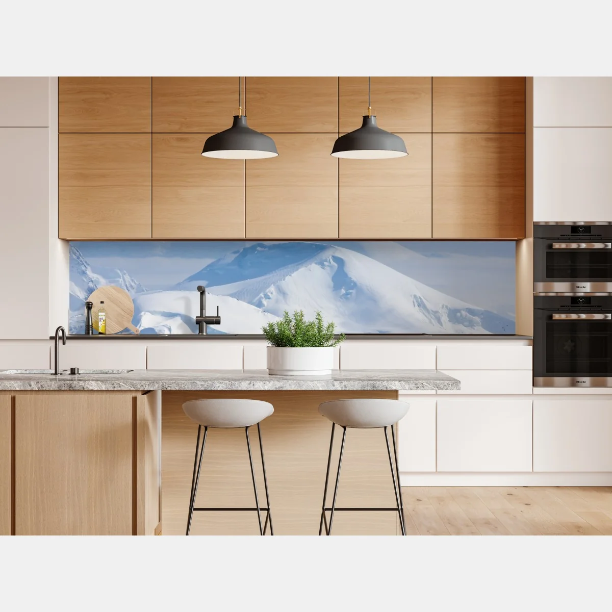 Naklejka repozycjonowalna śnieżna panorama górska – Wallissimo® Naklejka repozycjonowalna śnieżna panorama górska – Wallissimo®