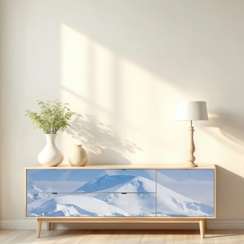 Naklejka repozycjonowalna śnieżna panorama górska – Wallissimo® Naklejka repozycjonowalna śnieżna panorama górska – Wallissimo®