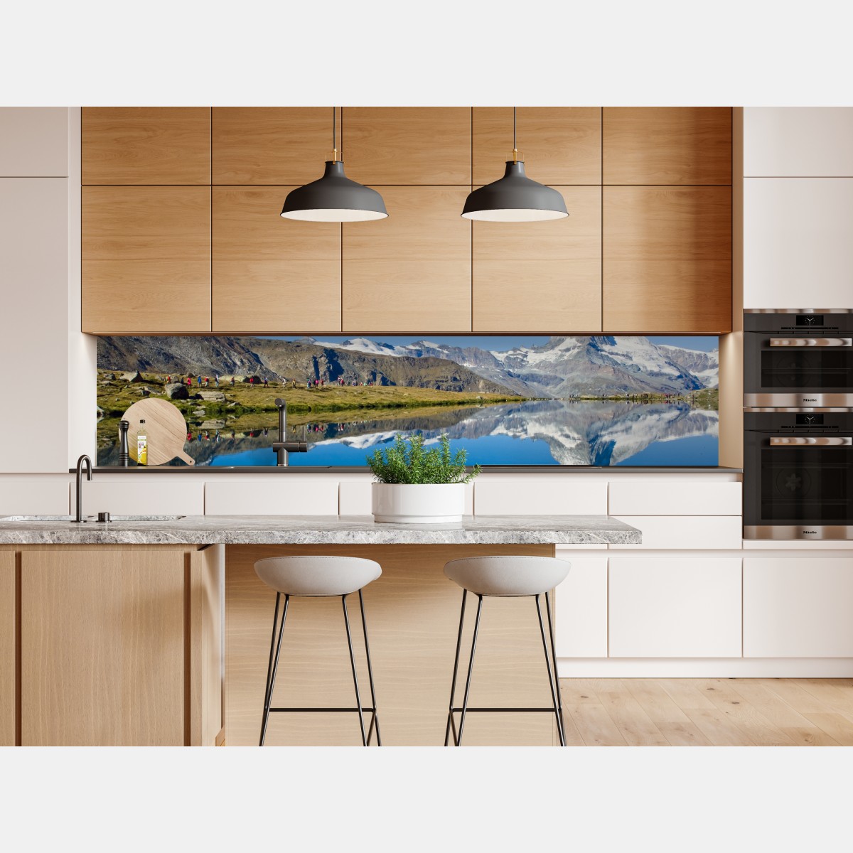 Naklejka repozycjonowalna alpejskie odbicie górskie nad spokojnym jeziorem – Wallissimo® Naklejka repozycjonowalna alpejskie odbicie górskie nad spokojnym jeziorem – Wallissimo®