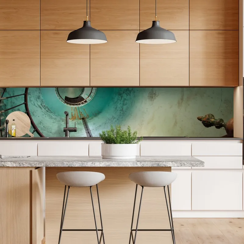 Naklejka repozycjonowalna spokojne alpejskie jezioro pod szczytem Wetterhorn, Szwajcaria – Wallissimo®