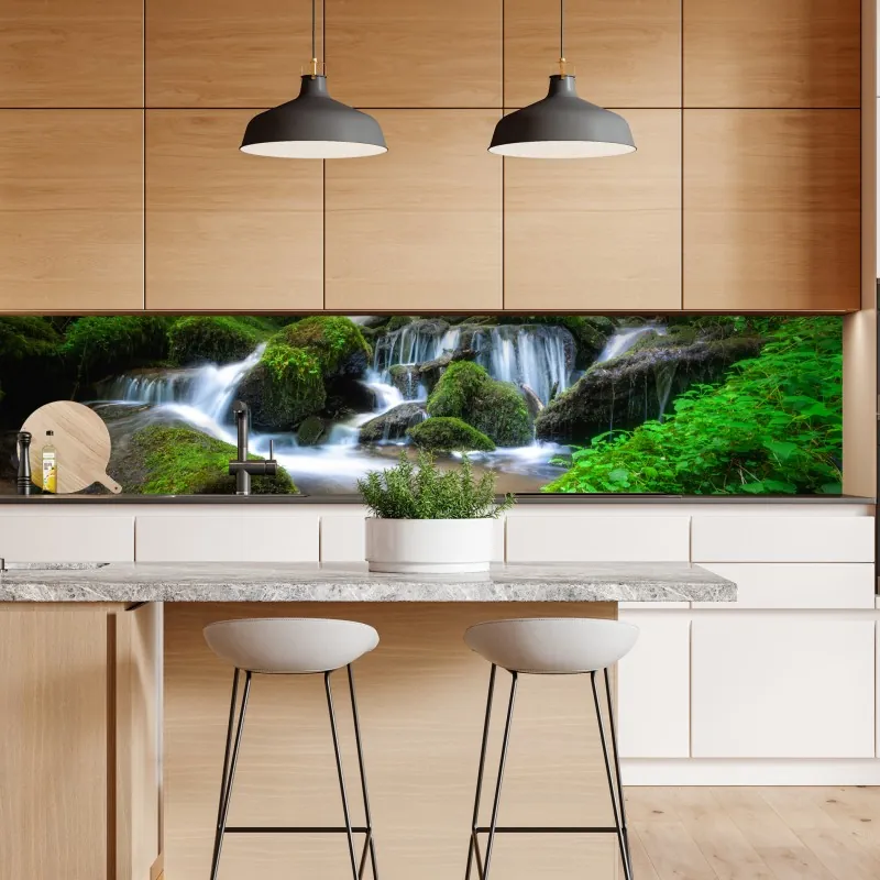 Naklejka repozycjonowalna turkusowy wzór z rybkami – Wallissimo®