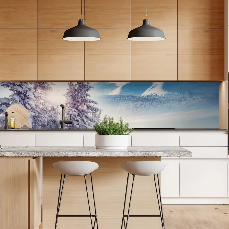 Naklejka repozycjonowalna geometryczna abstrakcja w odcieniach niebieskiego – Wallissimo®