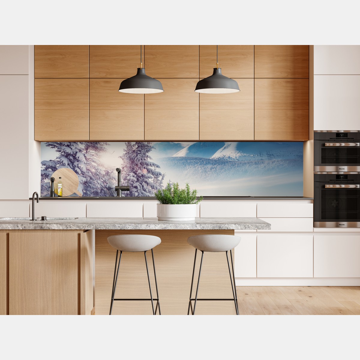 Naklejka repozycjonowalna majestatyczny zimowy krajobraz Karpat – Wallissimo® Naklejka repozycjonowalna majestatyczny zimowy krajobraz Karpat – Wallissimo®