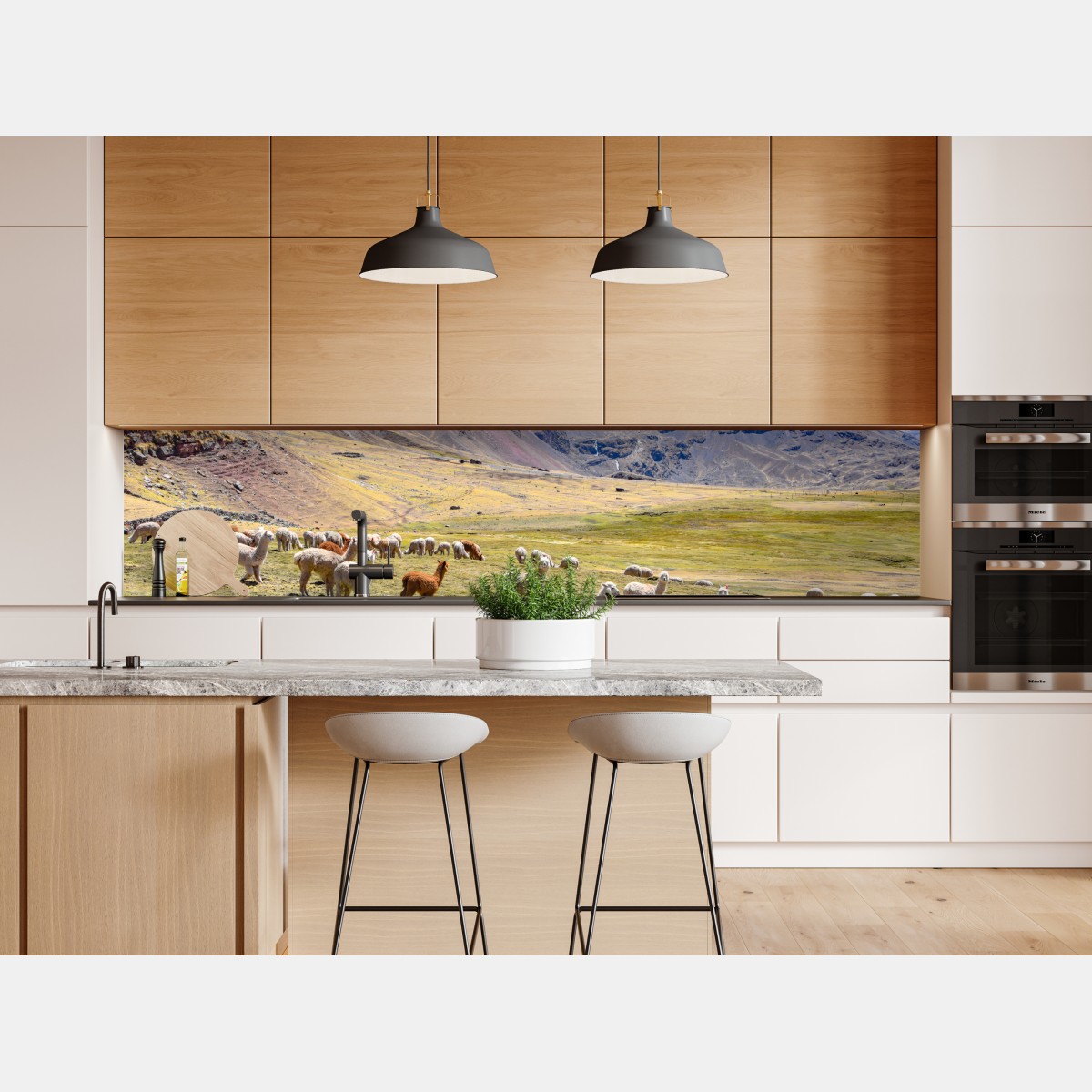 Naklejka repozycjonowalna alpaki i lamy pasące się przy Mt Ausangate, Cusco – Wallissimo® Naklejka repozycjonowalna alpaki i lamy pasące się przy Mt Ausangate, Cusco – Wallissimo®