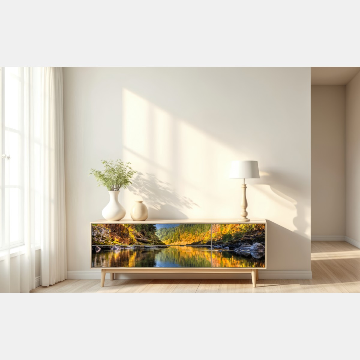 Naklejka repozycjonowalna Rogue River jesienne odbicia – Wallissimo® Naklejka repozycjonowalna Rogue River jesienne odbicia – Wallissimo®