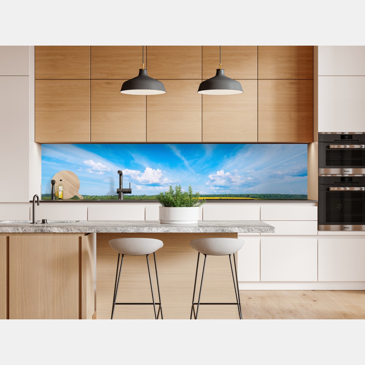 Naklejka repozycjonowalna złote pole pod szerokim błękitnym niebem – Wallissimo® Naklejka repozycjonowalna złote pole pod szerokim błękitnym niebem – Wallissimo®