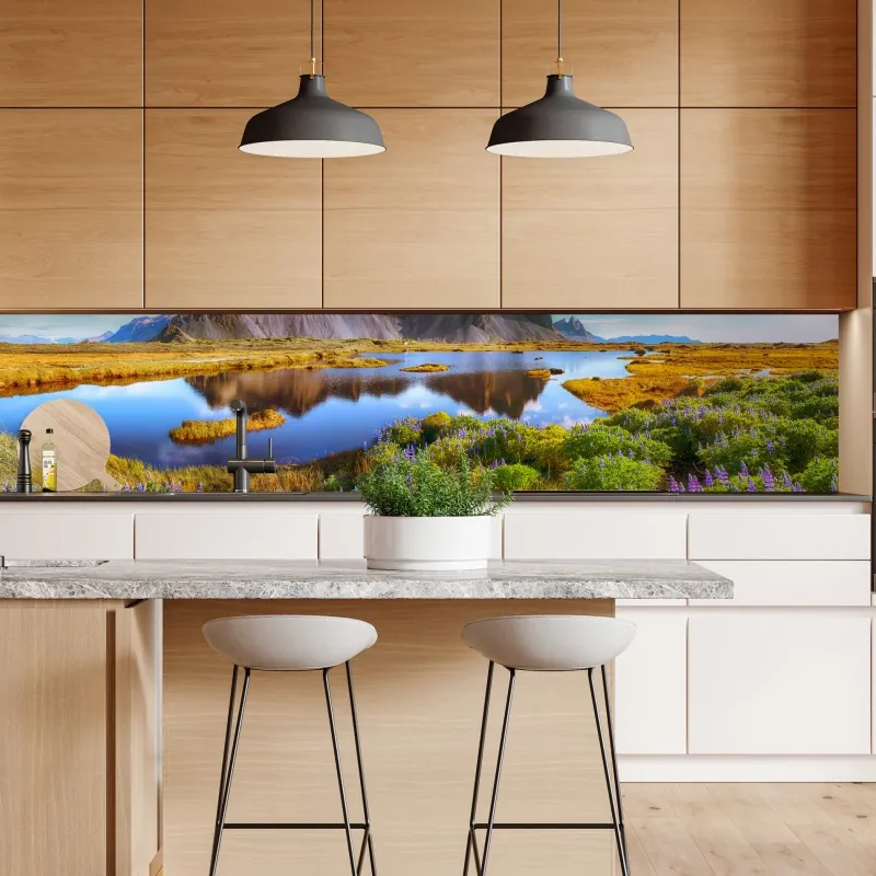 Naklejka repozycjonowalna tropikalny wzór z różowym flamingiem i różami – Wallissimo®