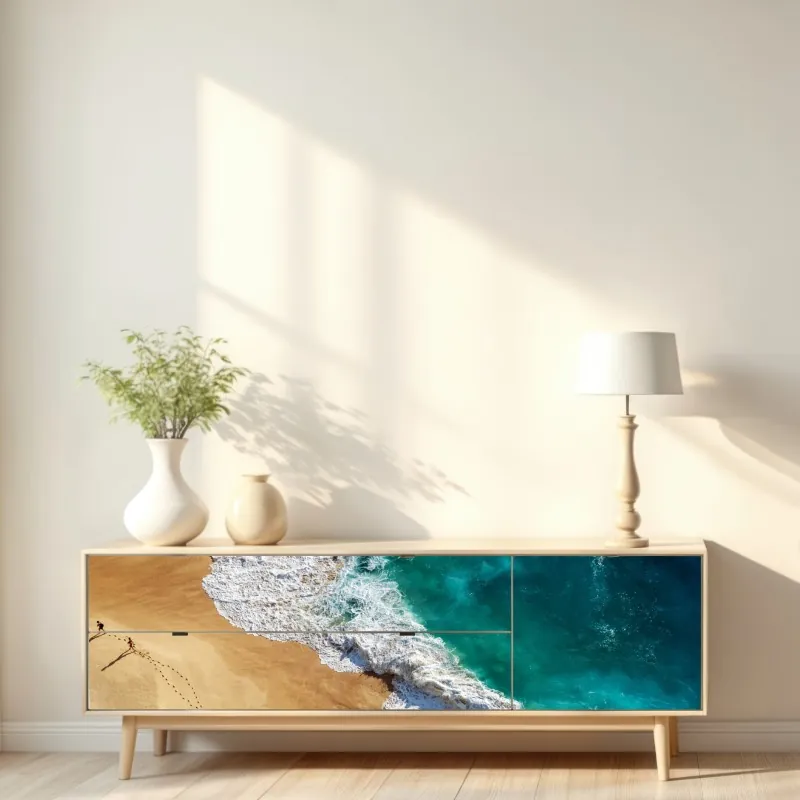 Naklejka repozycjonowalna spokojne alpejskie jezioro pod szczytem Wetterhorn, Szwajcaria – Wallissimo®