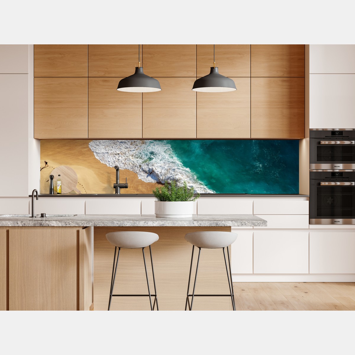 Naklejka repozycjonowalna turkusowe fale na plaży Kelingking – Wallissimo® Naklejka repozycjonowalna turkusowe fale na plaży Kelingking – Wallissimo®