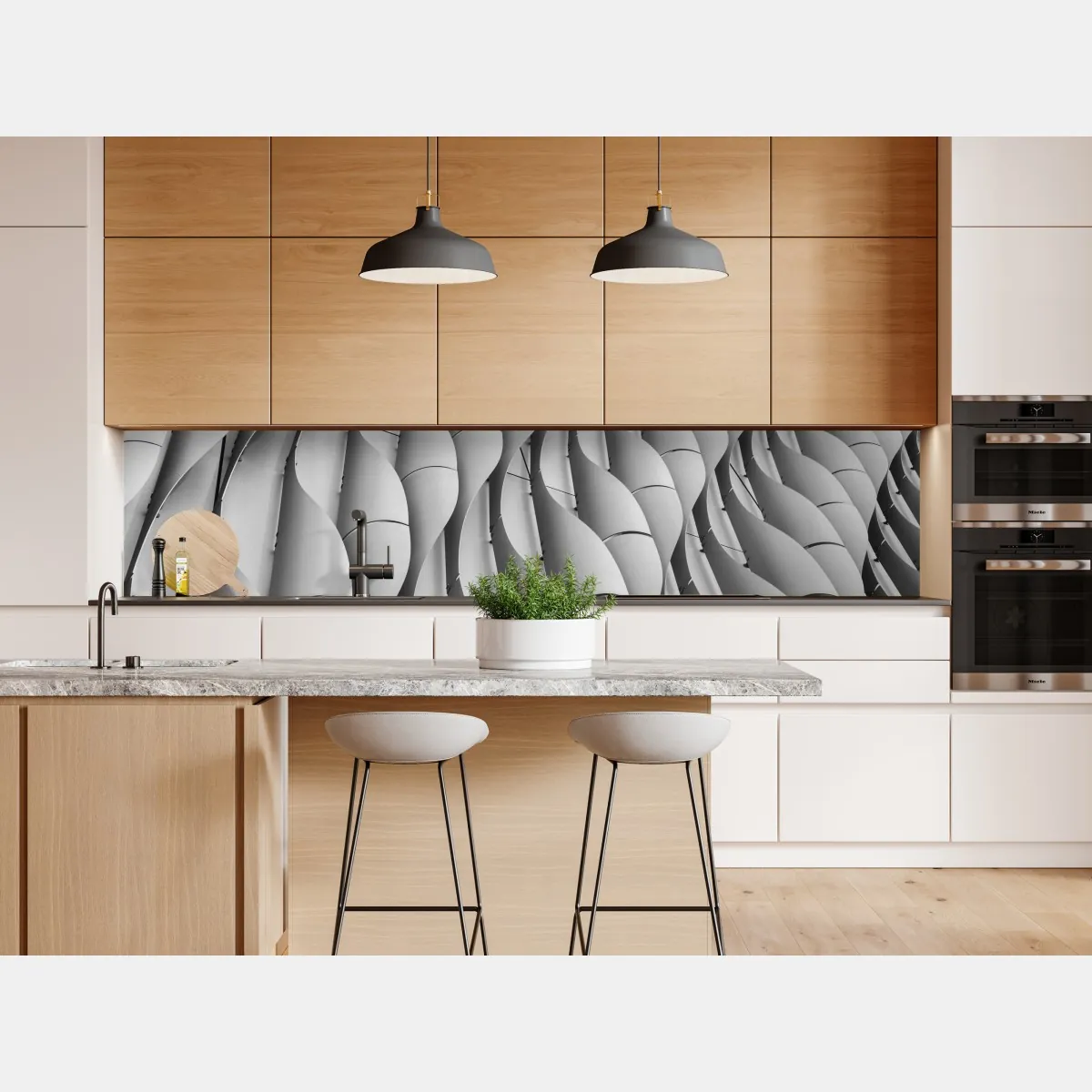 Naklejka repozycjonowalna falisty wzór architektoniczny w odcieniach szarości – Wallissimo® Naklejka repozycjonowalna falisty wzór architektoniczny w odcieniach szarości – Wallissimo®