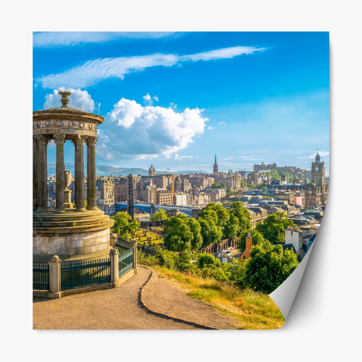 Repositionable sticker Edinburgh skyline from Calton Hill