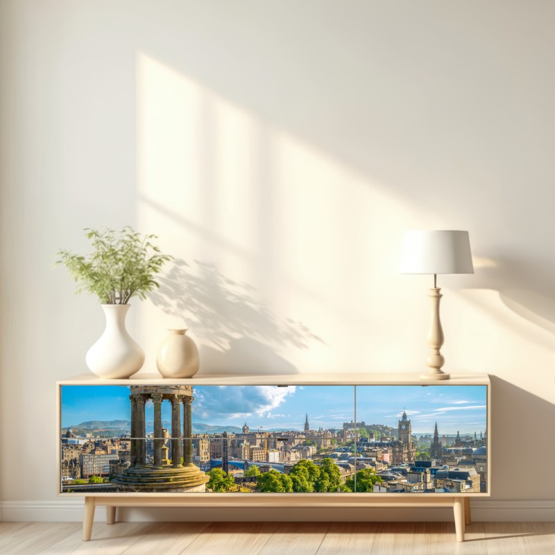 Naklejka repozycjonowalna Edynburg panorama z Calton Hill – Wallissimo® Naklejka repozycjonowalna Edynburg panorama z Calton Hill – Wallissimo®