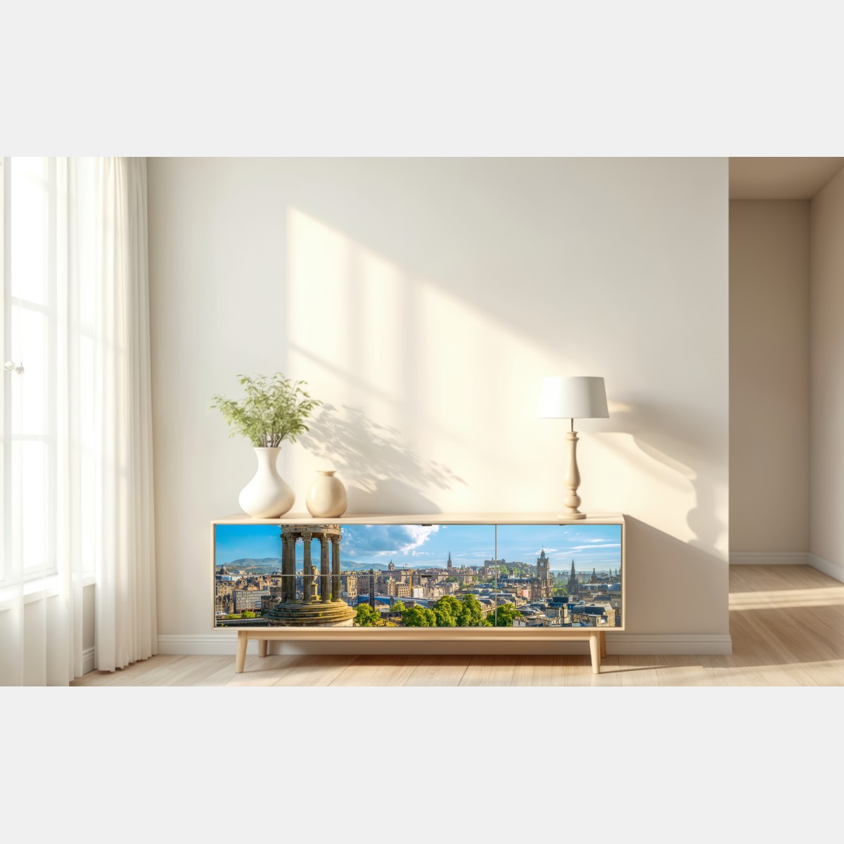 Naklejka repozycjonowalna Edynburg panorama z Calton Hill – Wallissimo® Naklejka repozycjonowalna Edynburg panorama z Calton Hill – Wallissimo®