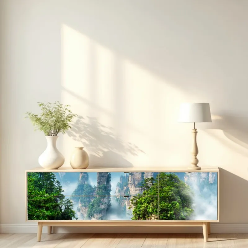 Naklejka repozycjonowalna dramatyczna czarno-biała fala oceanu – Wallissimo®