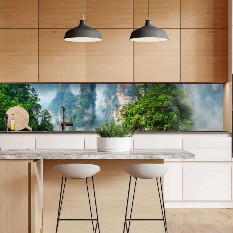 Naklejka repozycjonowalna mgliste filary górskie – Wallissimo® Naklejka repozycjonowalna mgliste filary górskie – Wallissimo®