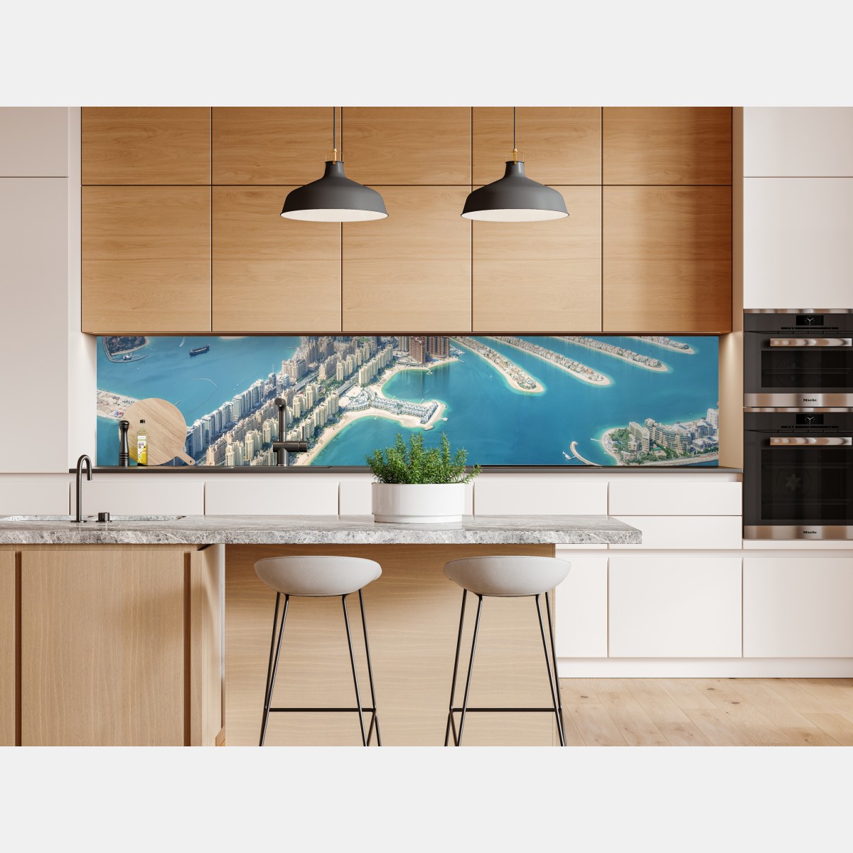 Naklejka repozycjonowalna widok z lotu ptaka na Palm Jumeirah, Dubaj – Wallissimo® Naklejka repozycjonowalna widok z lotu ptaka na Palm Jumeirah, Dubaj – Wallissimo®