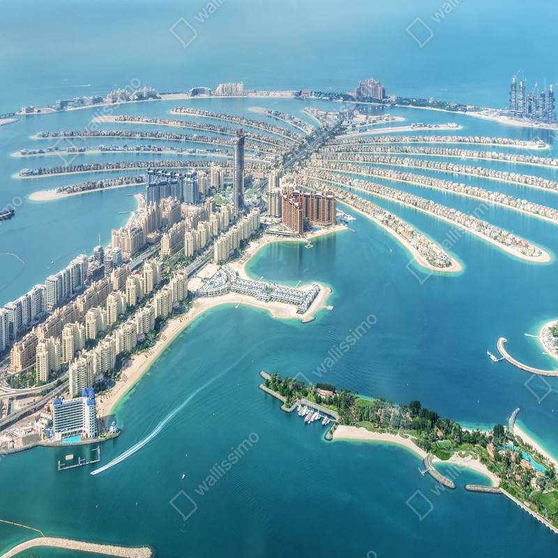 Naklejka repozycjonowalna widok z lotu ptaka na Palm Jumeirah, Dubaj – Wallissimo® Naklejka repozycjonowalna widok z lotu ptaka na Palm Jumeirah, Dubaj – Wallissimo®