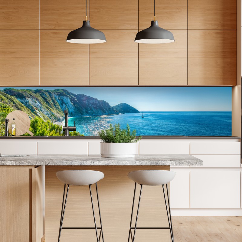 Naklejka repozycjonowalna słoneczna panorama plaży Sansone, Elba – Wallissimo® Naklejka repozycjonowalna słoneczna panorama plaży Sansone, Elba – Wallissimo®