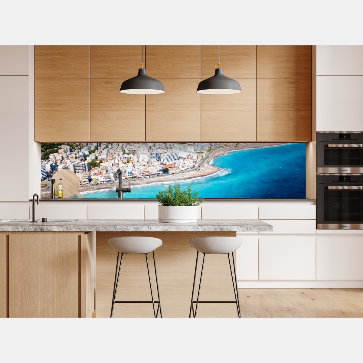 Naklejka repozycjonowalna panorama lotnicza wybrzeża Rodos – Wallissimo® Naklejka repozycjonowalna panorama lotnicza wybrzeża Rodos – Wallissimo®