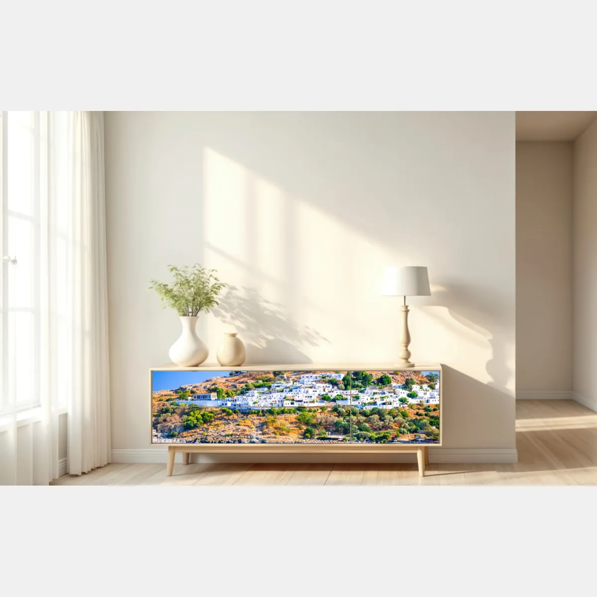 Naklejka repozycjonowalna Lindos: akropol nad białą wioską, Rodos – Wallissimo® Naklejka repozycjonowalna Lindos: akropol nad białą wioską, Rodos – Wallissimo®