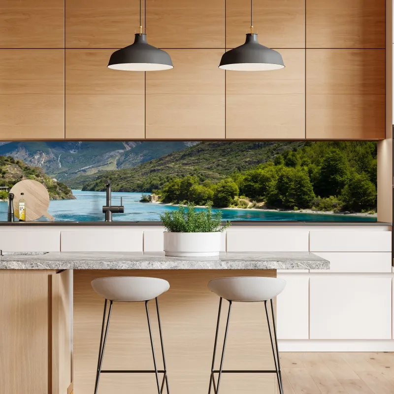 Naklejka repozycjonowalna turkusowy wzór z rybkami – Wallissimo®